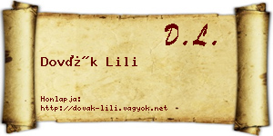 Dovák Lili névjegykártya