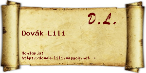 Dovák Lili névjegykártya