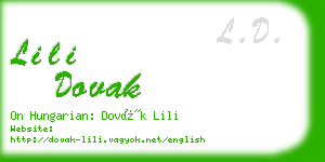 lili dovak business card